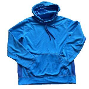 Nike Therma Fit Blue / Dark Blue Hoodie Sweatshirt Mens Medium Emroidered Logo